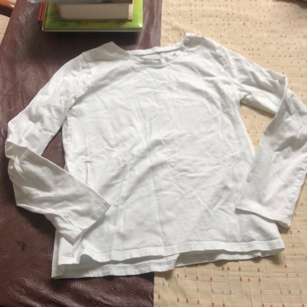 Children's XL 14 white long sleeve white T-shirt
